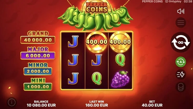 Pepper Coins - ბონუს მონეტები Hold and Win რაუნდში
