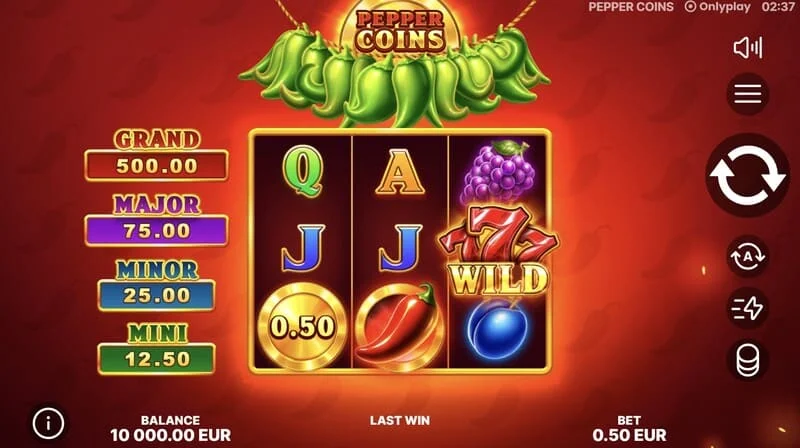 Pepper Coins - Wild-სიმბოლო ბარაბნებზე